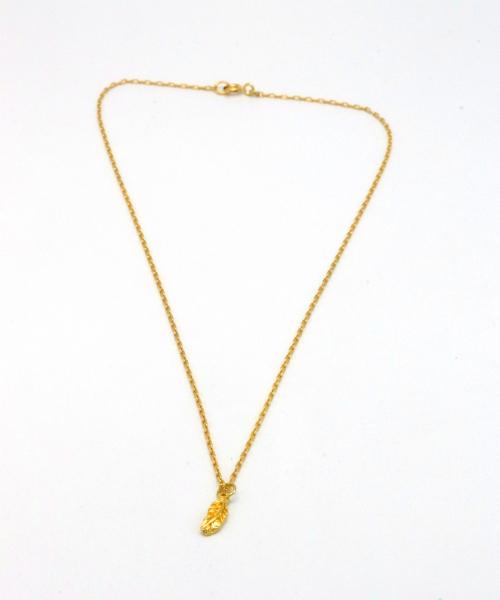 Bonbeau Tiny Leaf Pendant Point Necklace Gold Chain Necklace