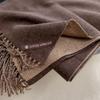 Double-sided Good Quality Solid Color Scarf Women's Winter Versatile Simple Long Shawl Earth Color Scarf