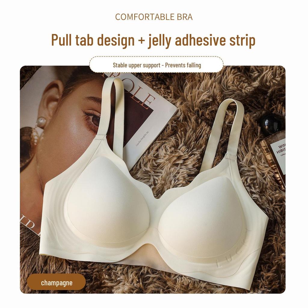 Spring Summer Push-Up Jelly Foam Bra - Anti-Sagging, Underarm Shaping, Steel Ring Support, Markless Design