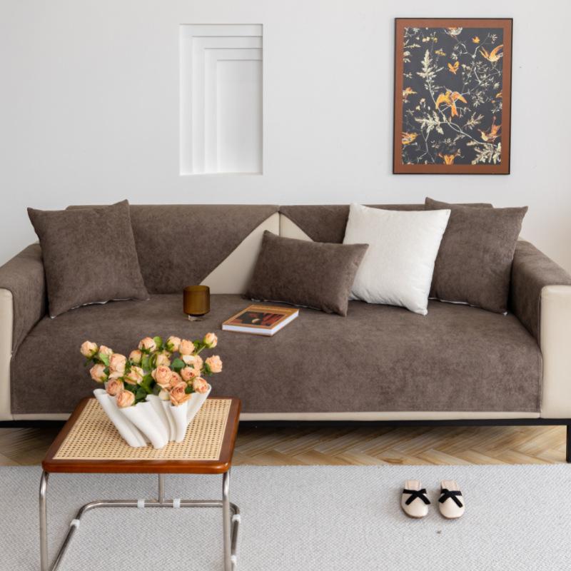 

Водонепроницаемое однотонное полотенце для дивана, универсальное для четырех сезонов, противоскользящий бархатный коврик для дивана, минималистичная удобная подушка для защиты от царапин кошек 70x70cm 1pcs