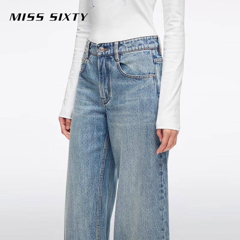 MISS SIXTY 2026 Spring Women's Cotton Studded Vintage Wash Carrot Jeans
