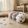 Peluche a forma di palla spinosa con denti, giocattolo elastico in peluche