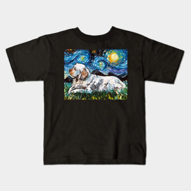 Boys Girls Soft Cotton Graphic Tees Clumber Spaniel Night Breathable Daily School Wear Kids T-Shirts