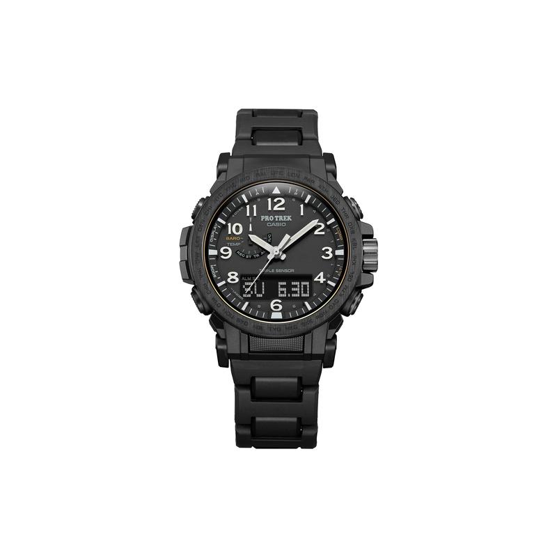 

Casio PRO TREK Series-Disc Dual Display 100 Meters Waterproof Solar Quartz Movement Resin Metal Strap Japanese and Korean Watch Men s PRW-51FC-1JF чорний