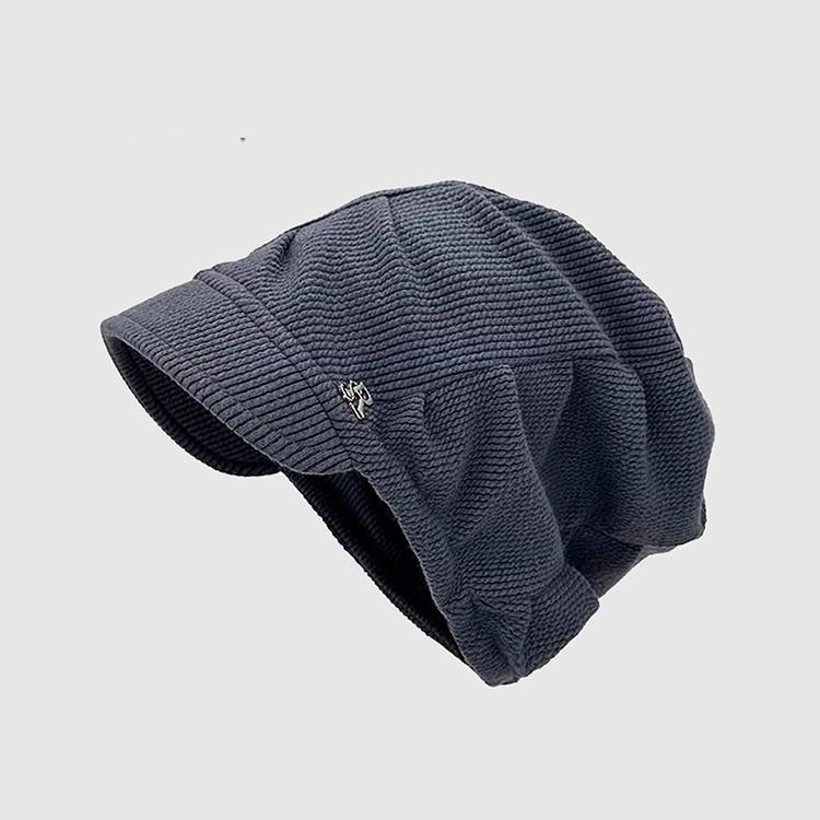 Женская мешковатая шапка-бини однотонная в корейском стиле - Универсальная осенне-зимняя шапка-бини с дизайном из букв 57-60cm