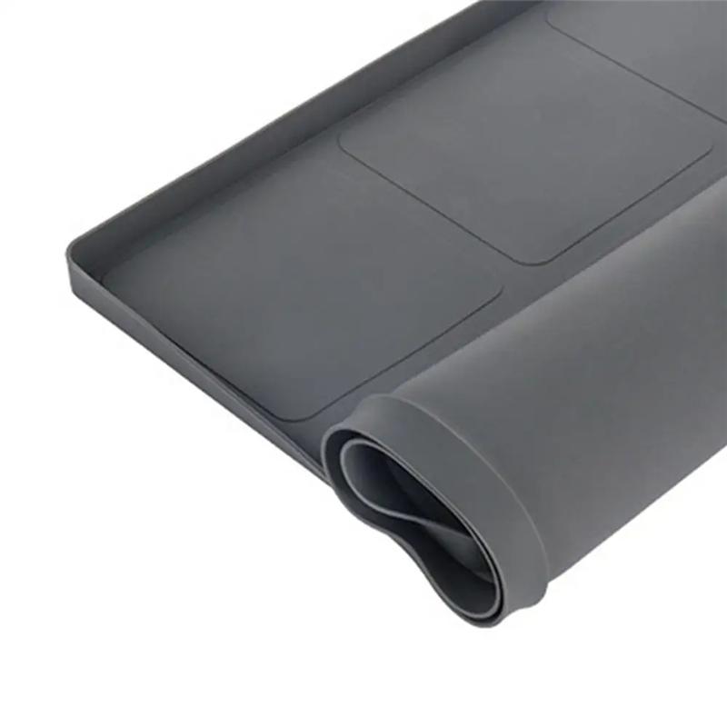 B02C-Dryer Mat For Top Of Dryer Silicone Washer Dryer Cover Top Washing Machine Cover Dust-Proof Waterproof Protector Mat