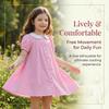 Children'S College-Style Fashionable Plaid Short-Sleeve Woven Cotton Summer Dress