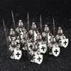 Blocs de Construction Soldats Croisés Militaires Médiévaux Château Chevaliers Hospitaliers Chevaliers Teutoniques Casque de Guerrier Briques Jouet DT8901