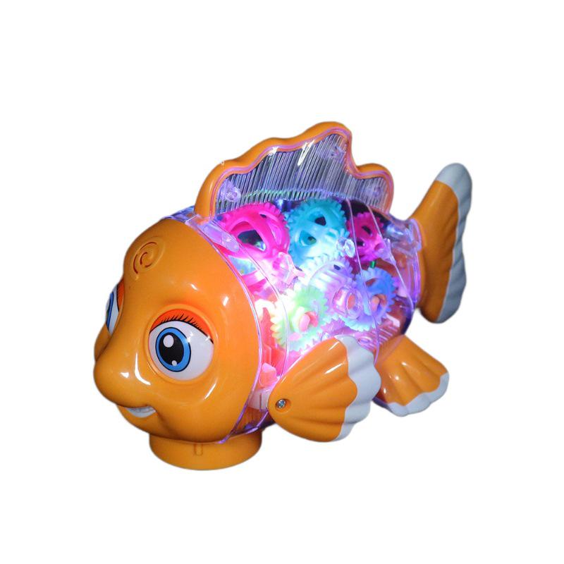 Children's Electric Luminous Clownfish Toy with Lights & Music