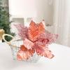 Flower Head Artificial Christmas Flowers Multi-color Glitter Simulated Christmas Flower DIY Handmade Xmas Tree Ornaments