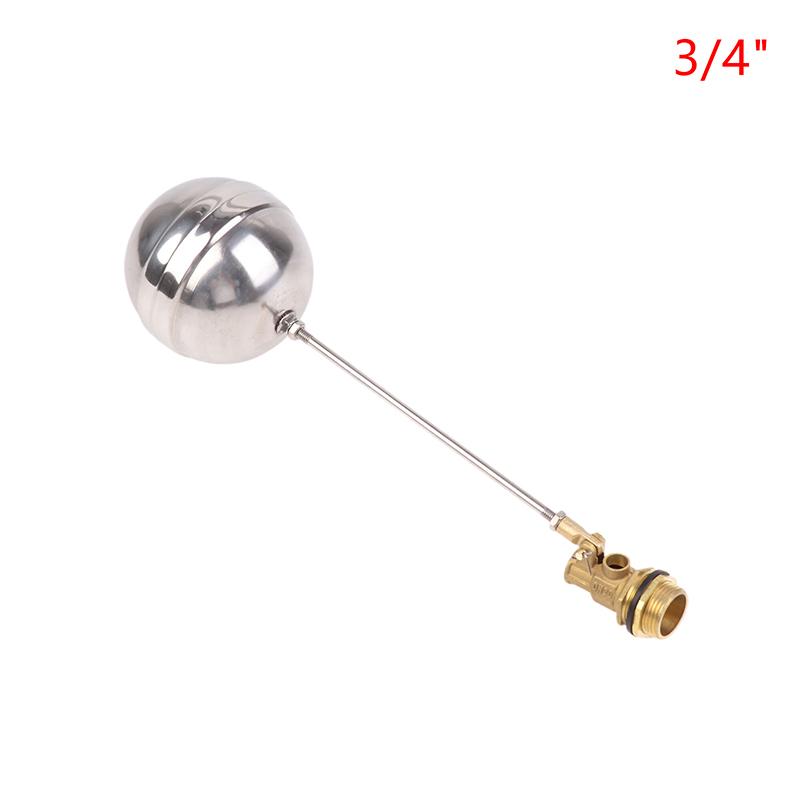 1/2" 3/4" 1" Brass Float Valve Cold And Hot Water Tank Floating Ball Valve Toilet Valve SS201 Stem Flow Control Cistern