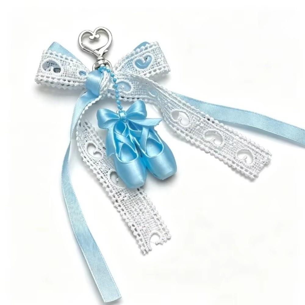 lace bowknot Ballet Shoes Keychain Backpack Decor Ballet Shoes Bow Keychain  Women