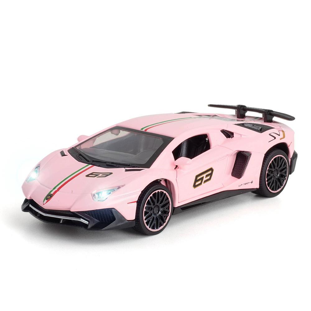 1:32 Scale Aventador LP780-4 LP770 Sports Car Model Toy Metal Diecast Pull Back Vehicles Models Toys Holiday Gifts for Kids