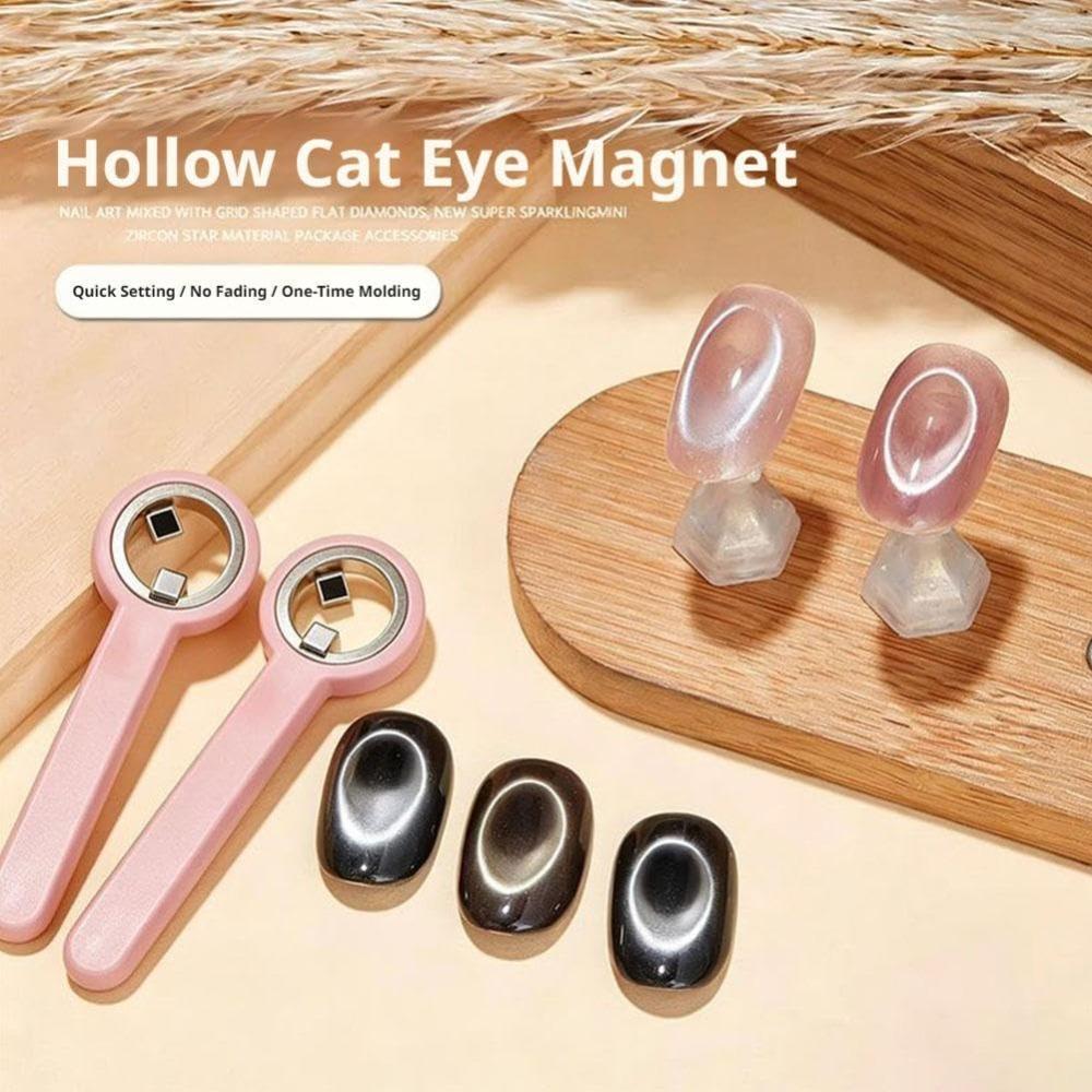 2026 New Ring-Shaped Cat Eye Magnet for Nails, Hollow Circular Cateye Magnet for Nails,Mini Round Strong Nail Magnet French Tip Tool