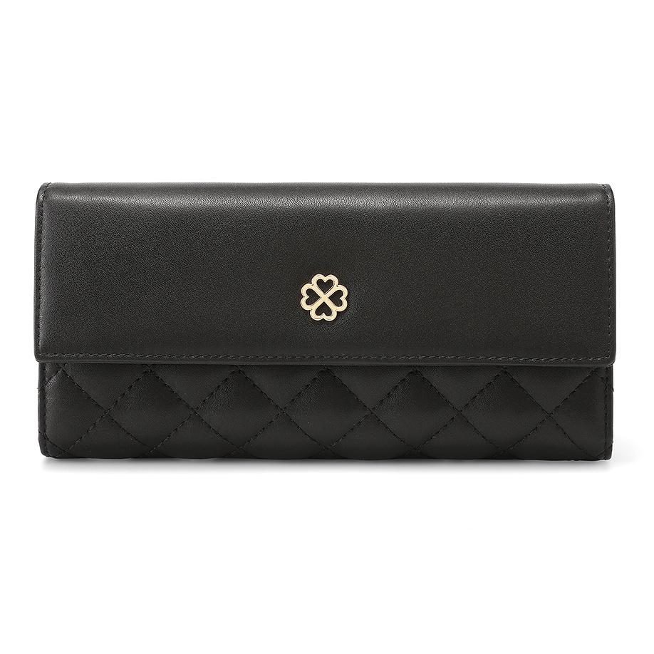 MEXICAN Cow Leather Bill Compartment Wallet Regular Women's Black/Ecru MLQB01201819
