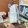 Cute Star Print Backpack with Multiple Pockets and Front Zip Compartment for School and Daily Use