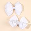 2Pcs Minimalist Solid Ribbon Bow Hairpin Grosgrain Barrettes Handmade Simple Everyday  Kids Headwear Accessories For Women Girls