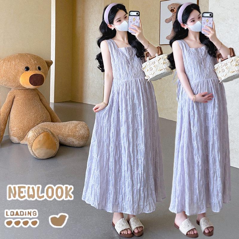 2026 Sleeveless French Maternity Dress: Versatile Two-Way Wear for Summer M