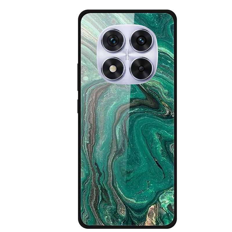 Tempered Glass Case For Xiaomi Redmi Note 14 Pro 5G Back Cover PC Hard Shockproof Cases Beer Marble Texture Cool Fashion Funda