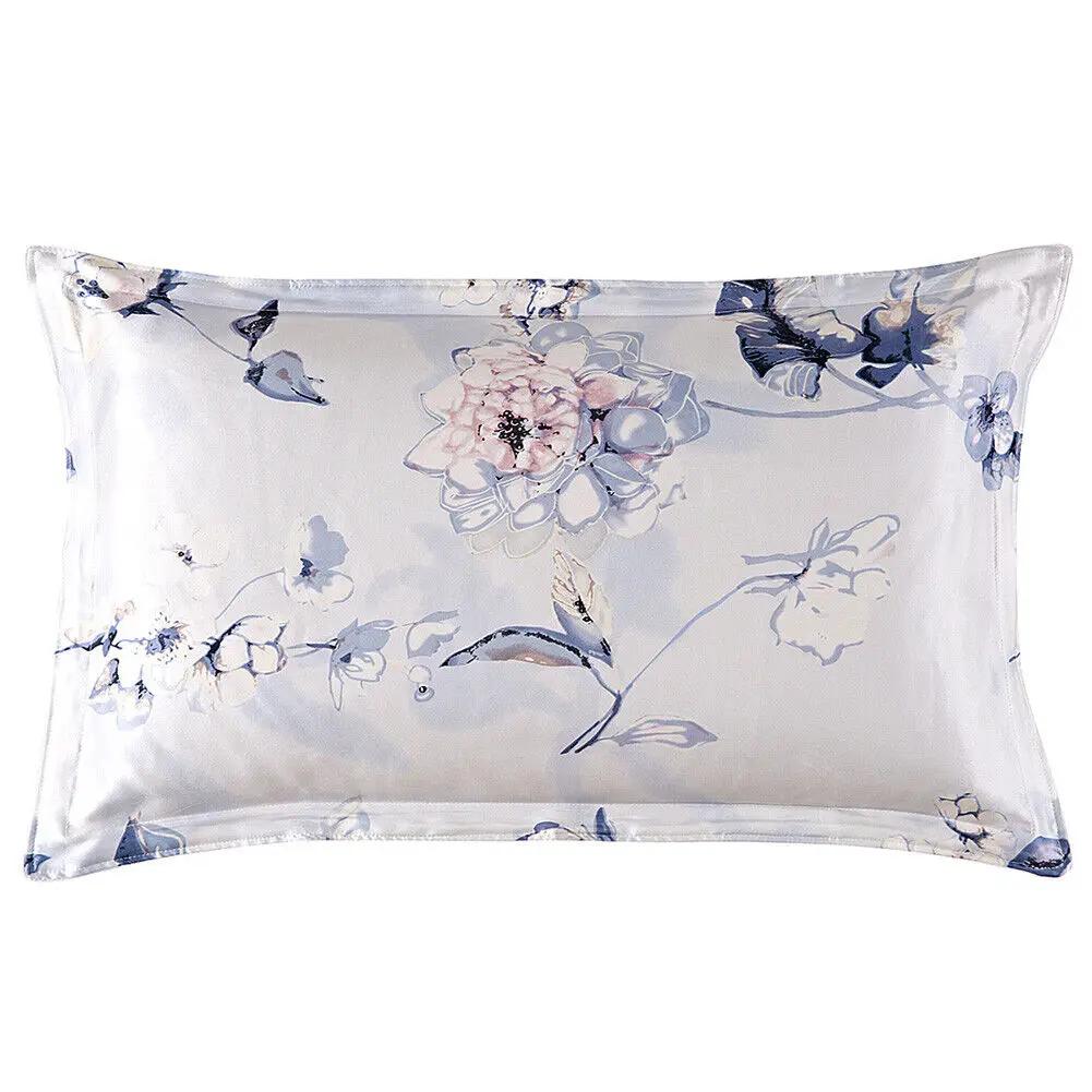Pure Mulberry Silk Floral Pillowcase 25Momme Genuine Silk Retro Floral Pillowcover Home Cojines Soft Sofa Chair Coussin