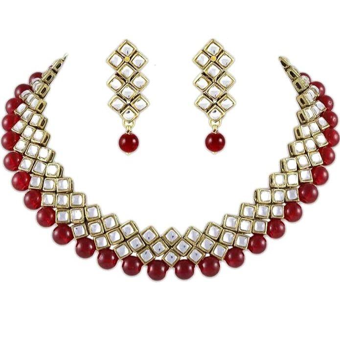 

Модное жемчужное колье-колье Kundan с серьгами для женщин