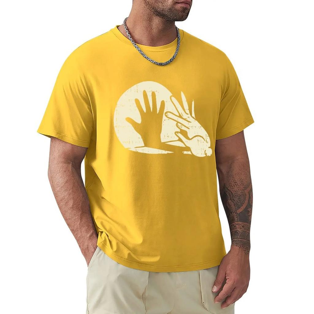 Funny Rabbit Shirt Animal Bunny Lover Shadow Play Pun Gift T-Shirt Slim Fit Tops Shirts Prevailing Cotton Men T Shirt