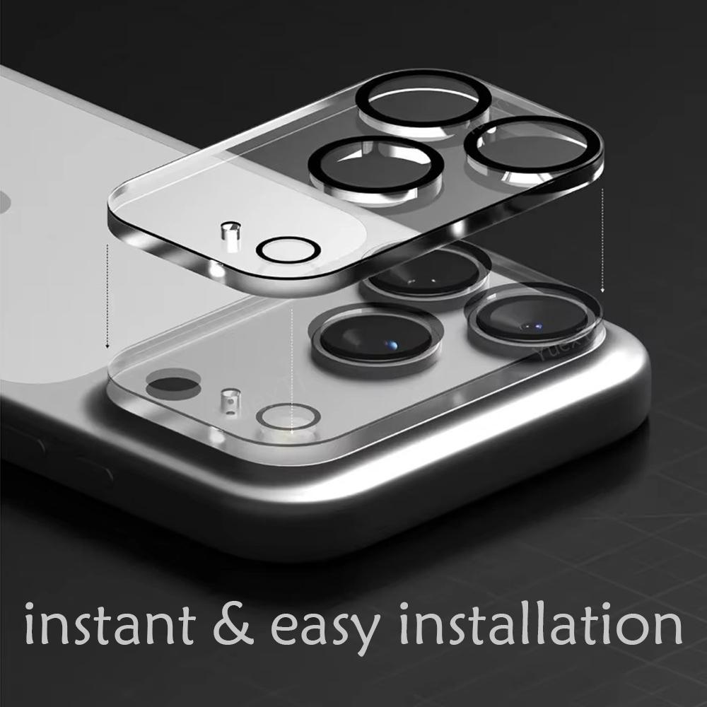 3Pcs Camera Lens Protector For iPhone 17 Pro Max 17 Pro 17 Air 9H HD Lens Protective Glass Camera Chamber Acrylic Transparent