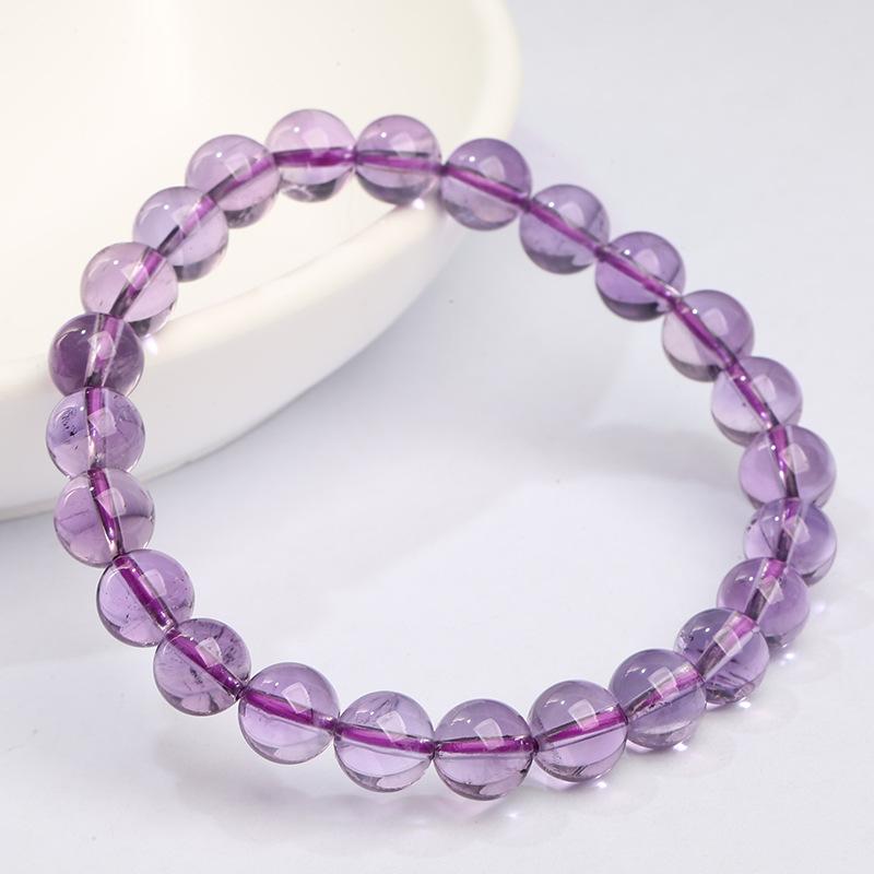 Hongchu Crystal Natural Light Amethyst Bracelet Brazilian Amethyst DIY Fashion Bracelet
