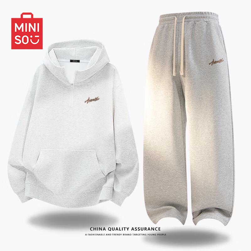MINISO Men's Heavyweight Hooded Sweatshirt & Casual Pants Set