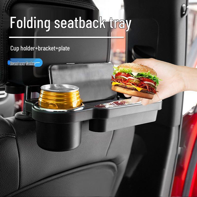 Multifunctional Foldable Car Tray with Cup Holder and Storage