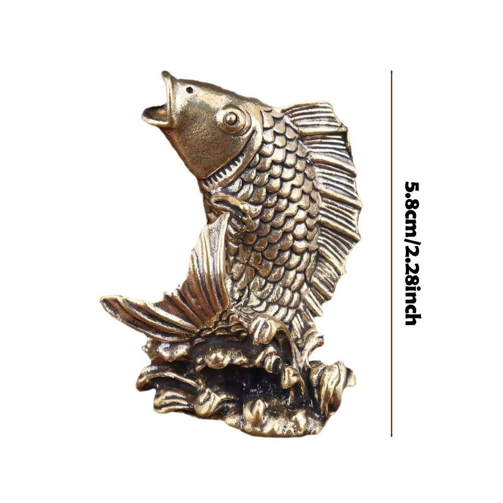 Messing Koi Fisch Schmuckstück für Zuhause Wohnzimmer Büro Teetisch Teepet Dekoration Bronze Handwerkskunst Dekoration Koi Fisch Schmuckstück