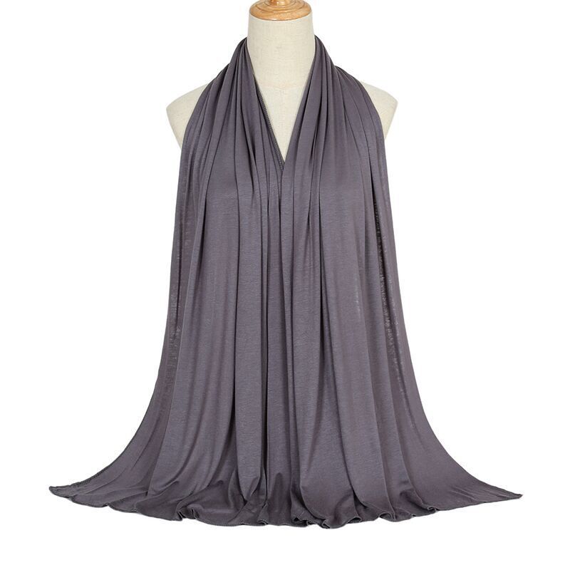 Ramadan Modal Cotton Jersey Hijabs For Woman Long Muslim Scarf Shawl Plain Soft Turban Tie Head Wraps For Women Islamic Clothing