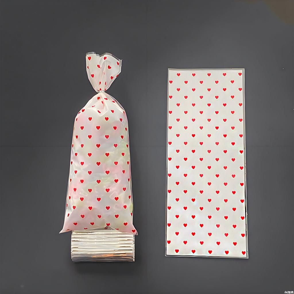 OPP Flat Candy Bag Valentine's Day Gift Bag Love Color Printing Bag Snack Packaging Bag 50pcs