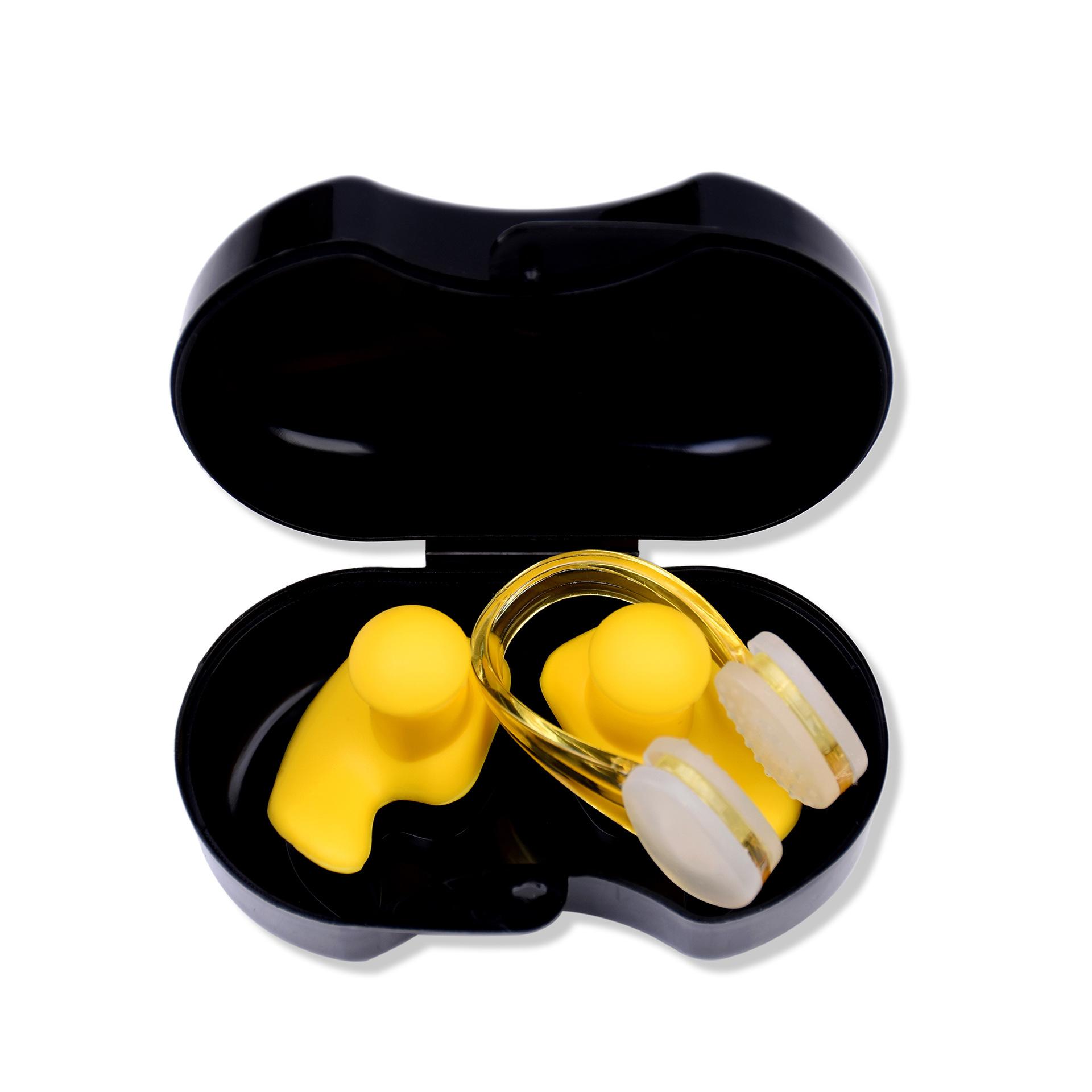 Swimming Silicone Earplug Nose Clip suit, Waterproof Spiral Earplug Boxed, Adult Beginner Swimming Equipment