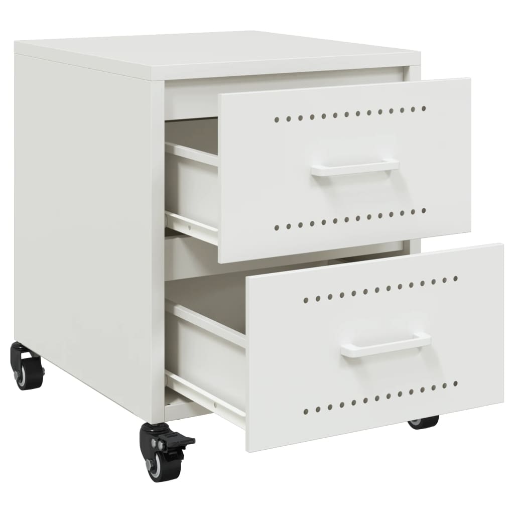 Nightstand White 36 x 39 x 43.5 cm Steel