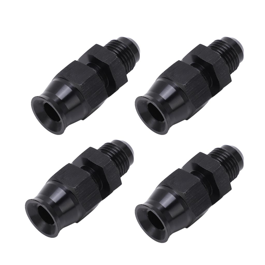 4PCS AN6 Adapter Male Thread Aluminium Alloy Leakage Proof with Brass Ferrule for Liquid Gas Diesel Oil 5 16in
