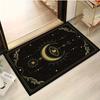 Golden Moon & Eye Door Mat – Celestial Star Pattern, Modern Boho-Style Entryway Rug for Living Room, Bedroom