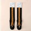 Knee-High Chicken Claw Print Socks - 1 Pair, Machine Washable, Animal Pattern Couple'S Stockings