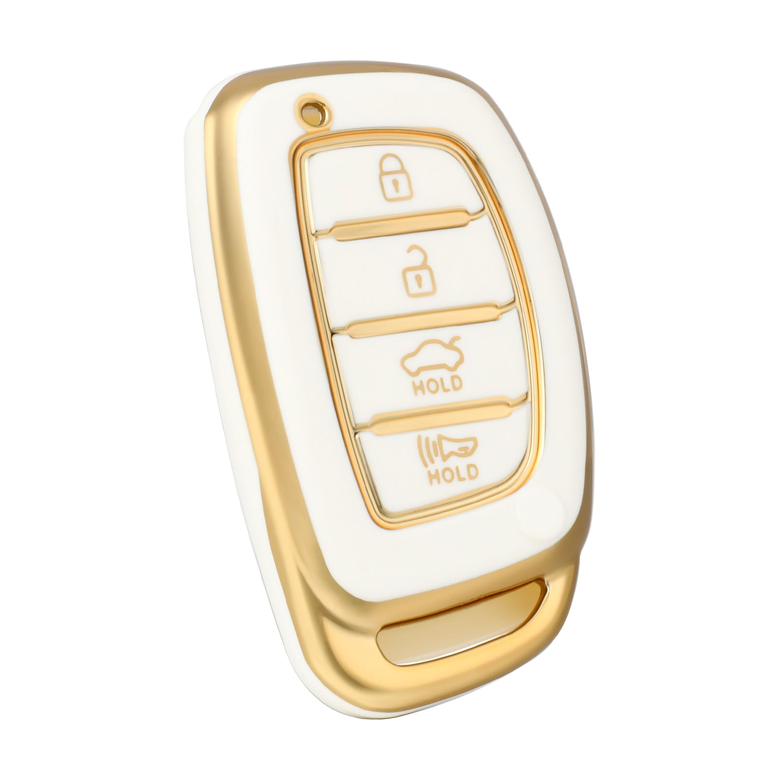 

4 Bottons Smart Key Fob Case Cover for Hyundai Tucson Santa Fe Rena Sonata Elantra Creta Ix35 Ix45 I10 I30 I40 Solaris Accent біле золото кольору