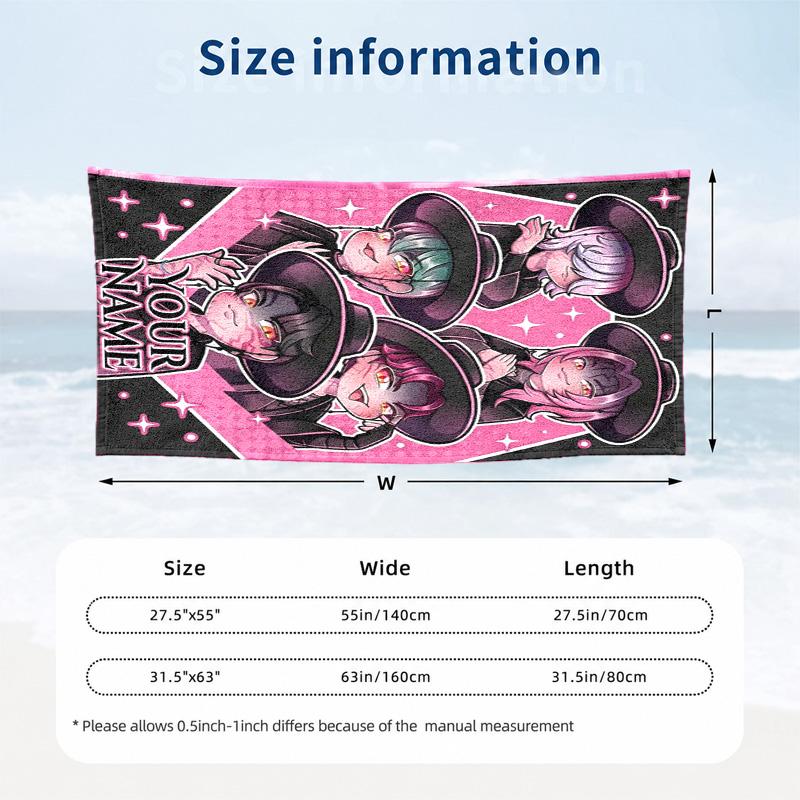 Kpop Demon Hunters Custom Name Beach Towels Also Serve As Bath Towels Summer Essential a Musthave for the Outdoors the Beach and the Pool
