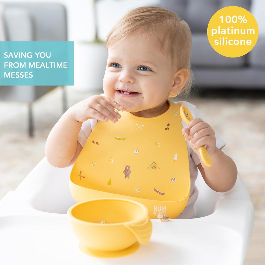 Bankins Silicone Bib Mealtime Dishwasher for Ages 6 Months To 3 Official Japanese Camp Gear Apron, Waterproof, Safe, Years, BM-SMB63, Product,