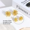 Gold Plated Dandelion Fireworks Metal Stud Earrings - Elegant, Lightweight, Simple Design for Women.