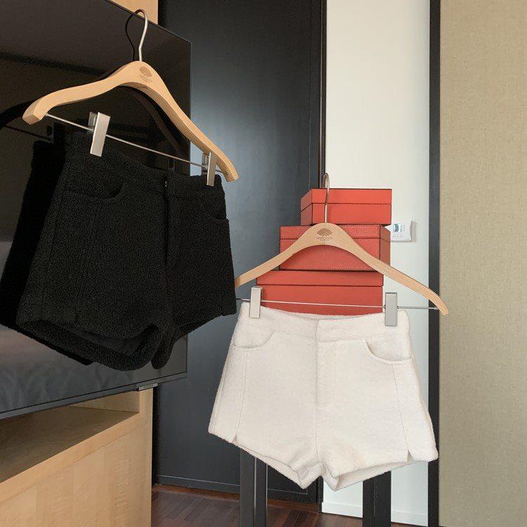 Women's High-Waisted White Tweed Wide-Leg A-Line Shorts for Spring and Autumn