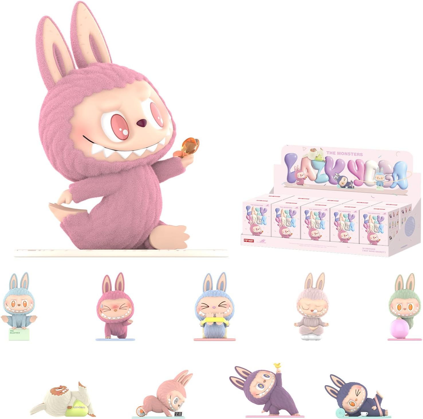 

POP MART The Monsters Серия Фигурок Ленивая Йога, Фигурки The Monsters в Слепой Коробке, Подарки на Праздник и День Рождения для Мальчиков и Девочек, Одиночная Коробка