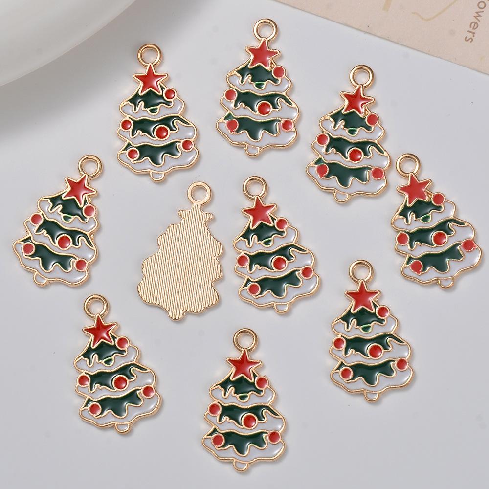 Christmas Drip Oil Charms: Santa & Tree Pendants for DIY Earrings