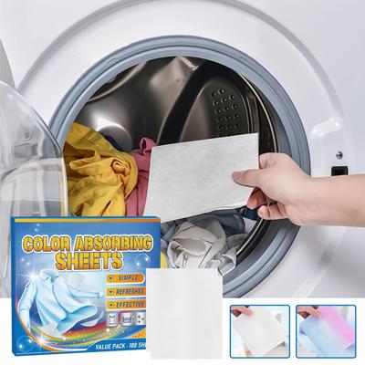 100 Stück Wäsche-Farbaufnahme-Papier Anti-Färbe-Wäschetabletten Für Waschmaschine Saubere Kleidung Farbfänger-Tücher