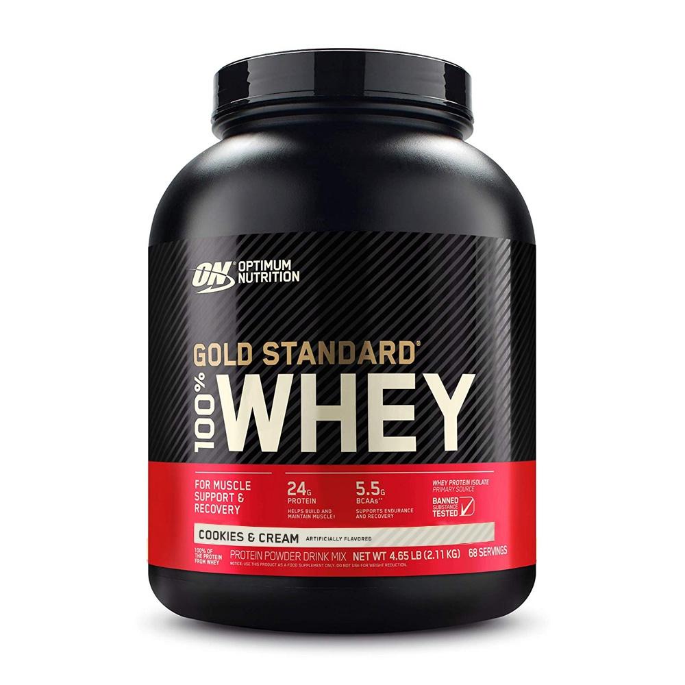 Gold Standard 100% Whey Protein Powder Drink Mix Cookies & Cream 68 Servings, 4.65 Lb