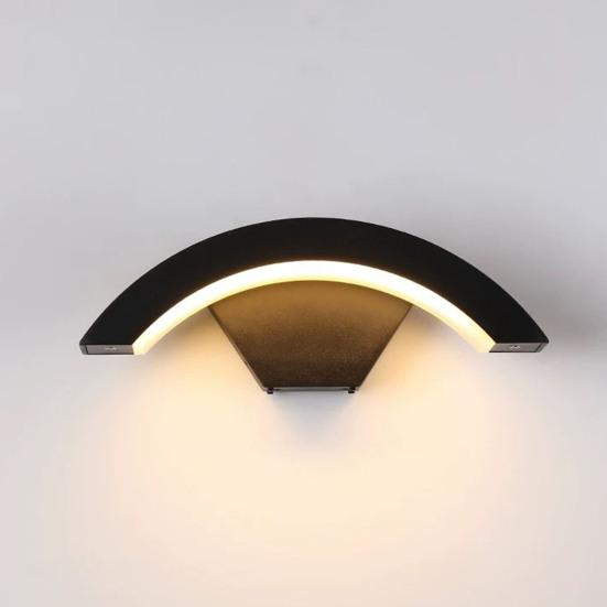 Moon-Shaped Wall Light with Motion Sensor 18W 2160LM Waterproof LED Porch Lamp for Garden Patio Garage Modern Exterior Lighting for House