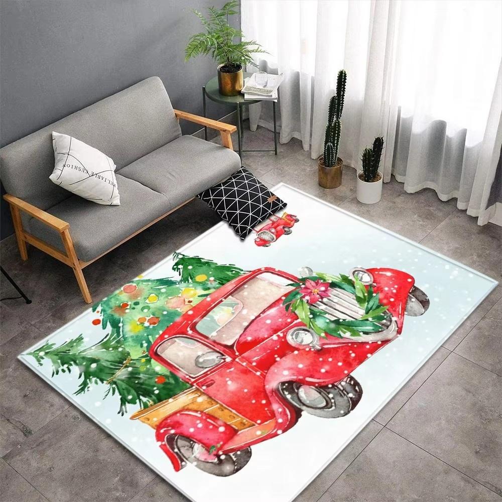 Christmas Red Truck Cardinals Carpet for Living Room Home Decor Sofa Table Large Area Rugs Bedroom Bedside Floor Mat