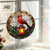 Lightweight Acrylic Party Supplies Christmas 2D Suncatcher, Stained Glass Style Black Cat Window Hanging, Theme Hanging Signs Colorful Plaque
